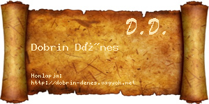 Dobrin Dénes névjegykártya